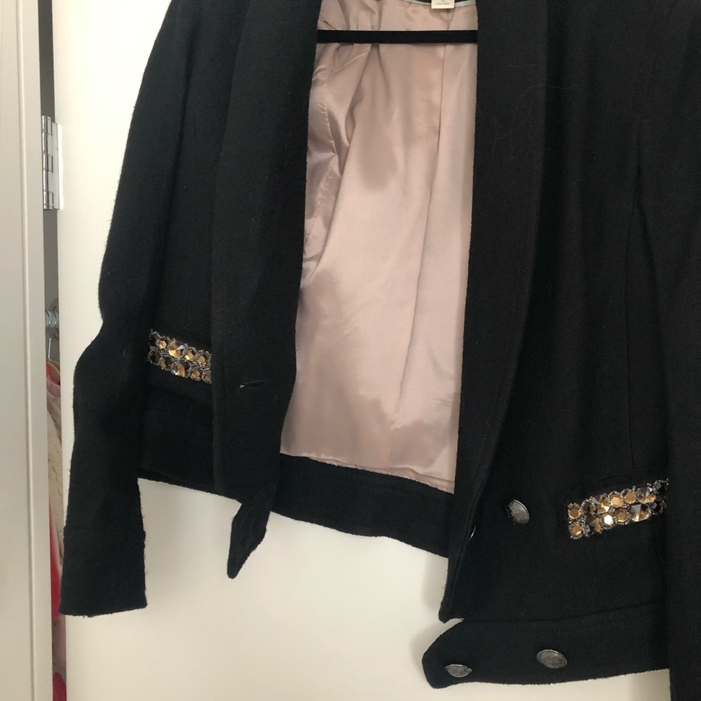 Loft wool blazer with jeweled pockets - size 10